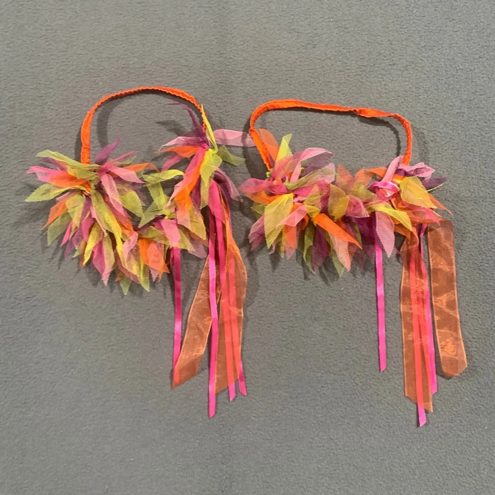 The Childrens Place Girls Fairy Head Band 2 Piece Tulle Ribbons Size 5/6 Stretch
